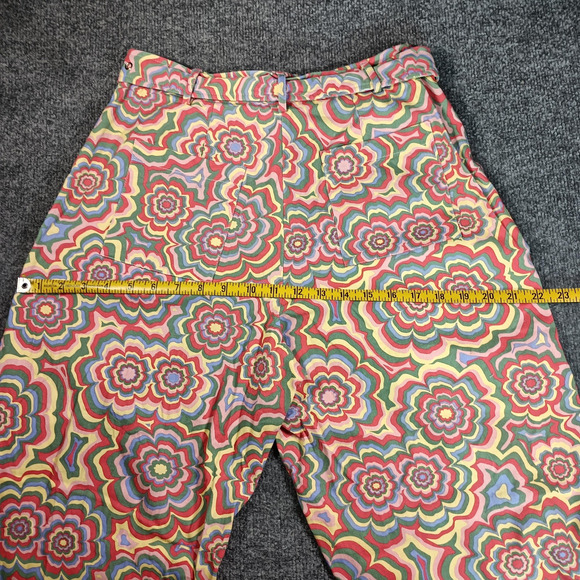 The Ragged Priest Pants Womens 10 Psychedelic Floral Belted High Rise Festival - Picture 7 of 12